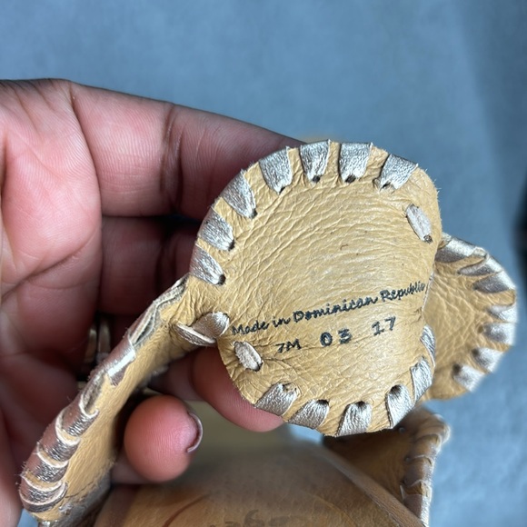 Jack Rogers Luccia Wedge Sandal Size 7 Stardust Leather Excellent Condition - Picture 4 of 6